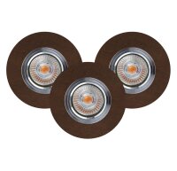 Einbauspot 3-er Set Holz mit LED GU10 verstellbar