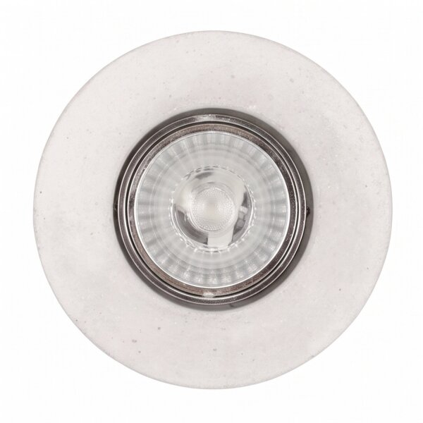 Spot de plafond rond blanc accentué béton Ø10cm