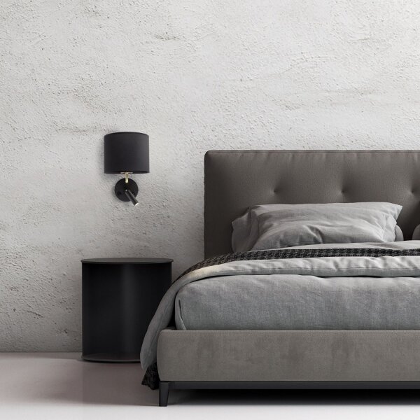 Applique murale LED avec lampe de lecture en noir Lampe PASA