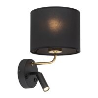 Applique murale LED avec lampe de lecture en noir Lampe PASA