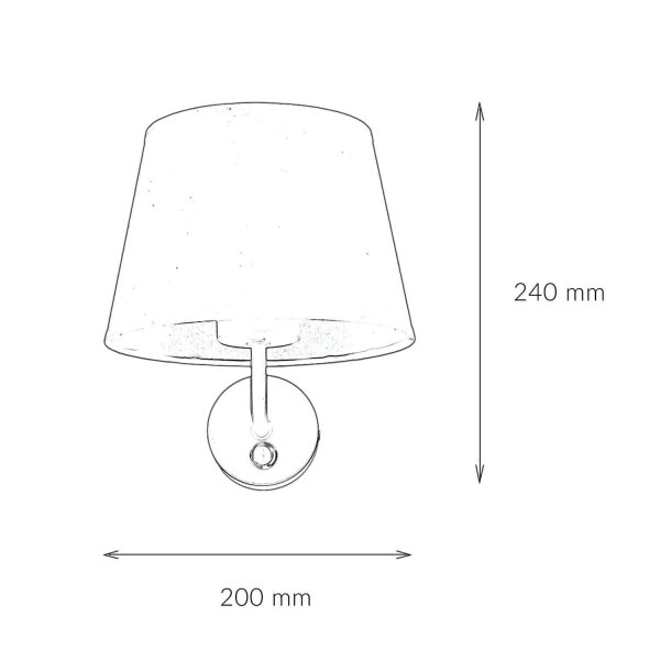 Wandlampe mit Schalter Schwarz Stoffschirm MAJA