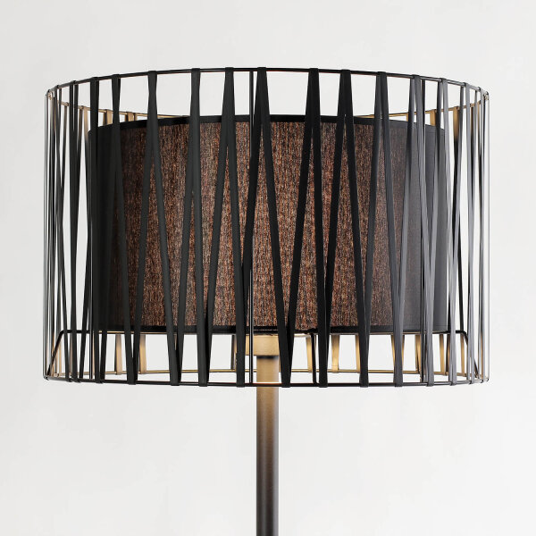 Lampadaire moderne noir métal rond 145 cm