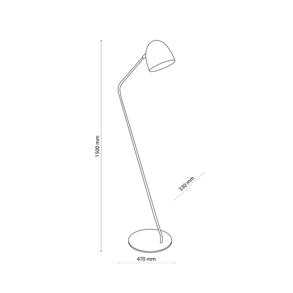 Stehlampe Schwarz 146cm Büro Sofa Lampe SARE