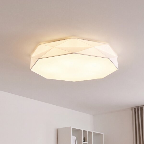 Deckenleuchte Weiß Stoff Wohnzimmer Flur Lampe