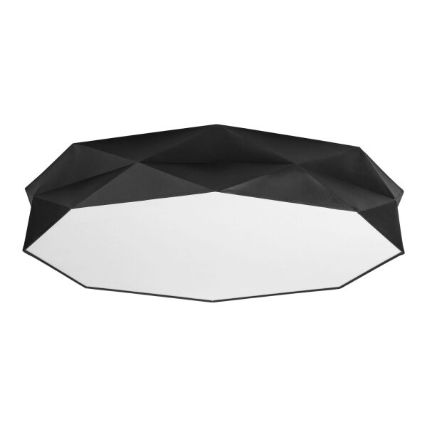 Deckenleuchte BISO Schwarz Weiß Stoff Flur Lampe