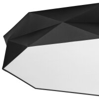 Plafonnier BISO Noir Blanc Tissu Lampe dentrée