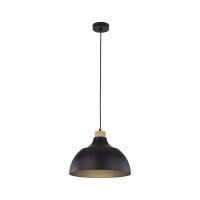 Hängelampe Schwarz Holz-Deko ∅33cm Esszimmer rund