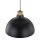 Lampe à suspendre noire déco bois ∅33cm salle à manger ronde