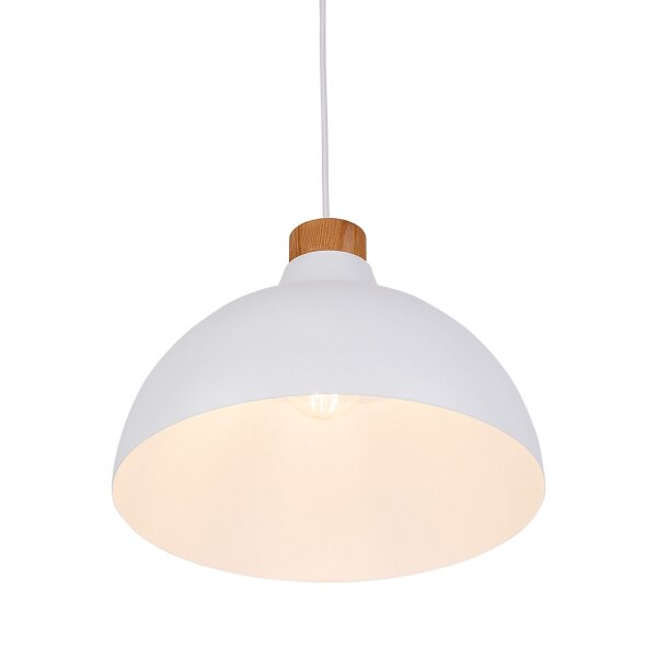 Lampe à suspendre sobre HELMA Blanc Rétro rond Ø33cm