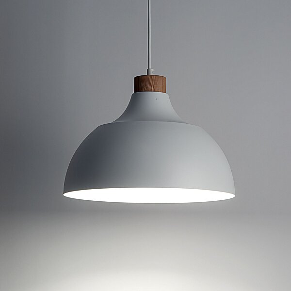 Lampe à suspendre sobre HELMA Blanc Rétro rond Ø33cm