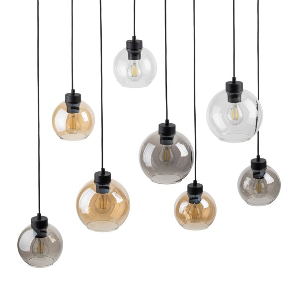 Pendelleuchte KALETE Graphit Bernstein 6xE27 Lampe
