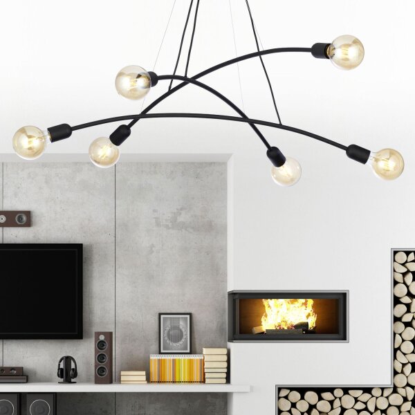 Pendelleuchte NOKO Schwarz Retro Wohnzimmer Lampe