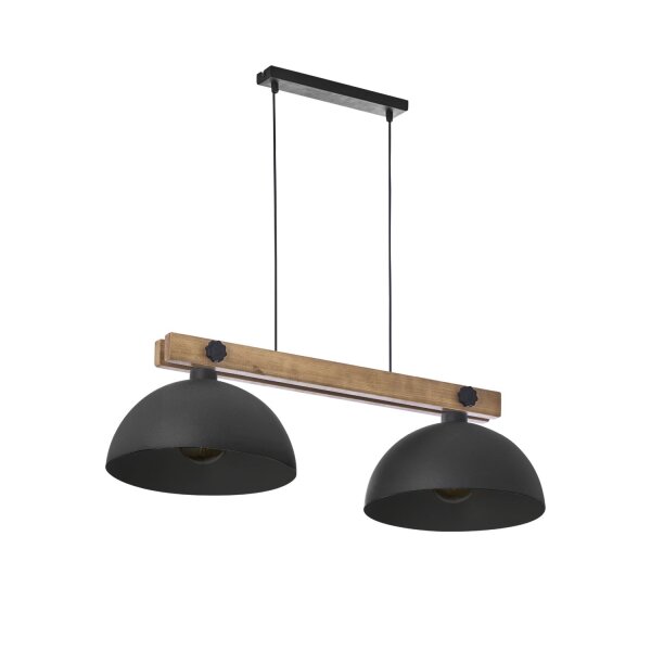 Hängeleuchte Schwarz Holz 87cm Esstisch Küche HIMO