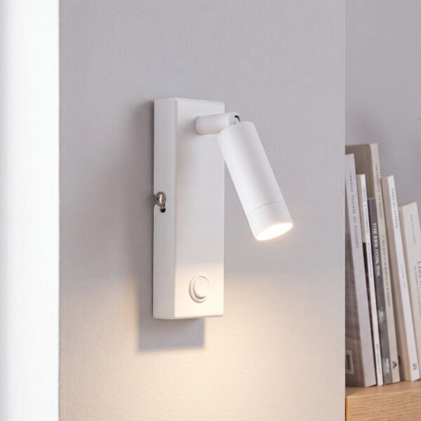 Praktischer LED Wandstrahler Weiß Leselicht Bett