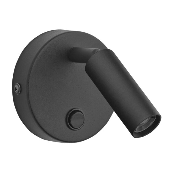 Spot LED rond à monter en surface Noir Lampe de lecture lit