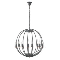 Kronleuchter Grau rund Ø 55 cm Metall 8x E14