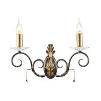 Wandleuchte Metall Kristall in Gold Bronze Kristalle