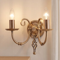 Premium Wandleuchte Messing Antik Metall E14 B:30 cm