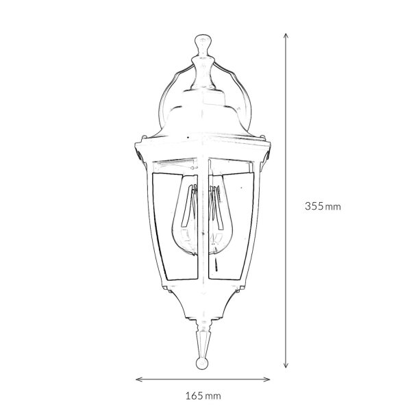 Lampe dextérieur rustique noire cuivre LYON