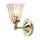 Messinglampe Bad IP44 mit LED Glas Schirm Jugendstil
