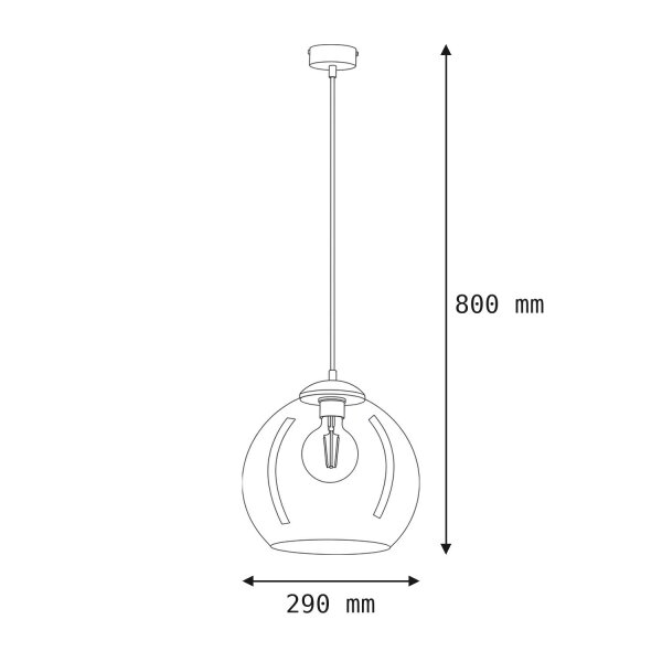 Suspension métal verre sphère Ø29cm E27 élégant