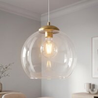 Lampe &agrave; suspendre m&eacute;tal en laiton verre E27...