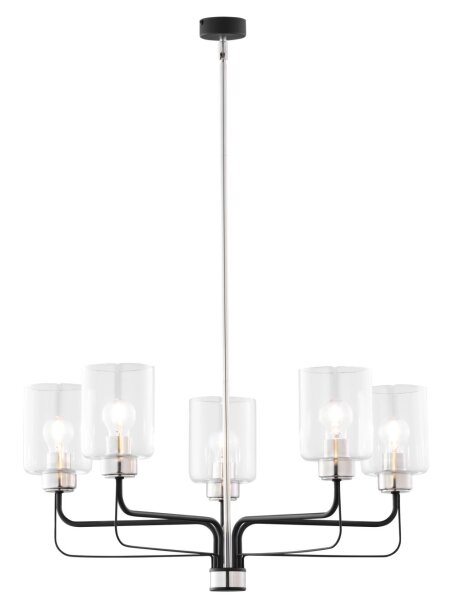 Lustre de style verre métal E27 5 flammes
