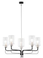 Lustre de style verre métal E27 5 flammes