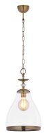 Lampe &agrave; suspendre en verre et m&eacute;tal E27 en...