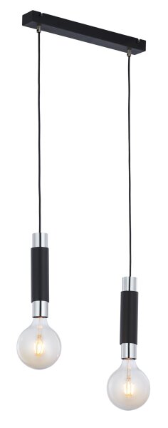 Suspension noire métal E27 L:40cm allongée