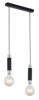 Schwarze Pendelleuchte Metall E27 L:40cm l&auml;nglich