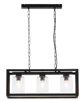 Loft Pendelleuchte Metall Glas 3-flammig stilvoll