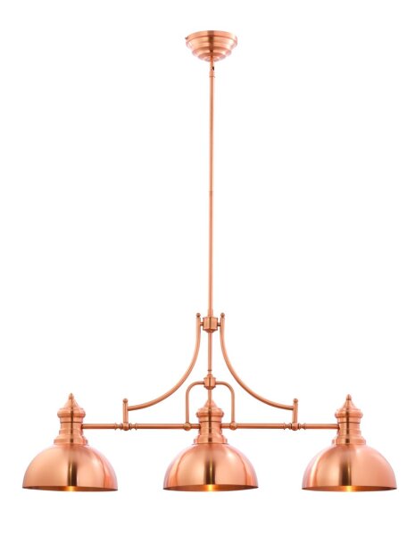 Lampe à suspendre industrielle en métal E27 L:123cm en cuivre