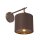 Designer Wandlampe Braun Gold Stoff wohnlich CIRCULAR