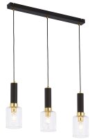 Moderne Pendelleuchte Glas Metall E27 3-flammig