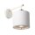 Wandlampe mit Schirm Wei&szlig; Silber Stoff Flur Bett