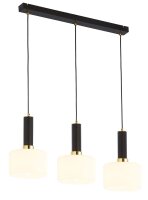 H&auml;ngelampe Metall Schwarz Wei&szlig; Glas E27 blendarm