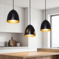 Hängeleuchte Schwarz Gold 3-flammig E27 verstellbar