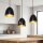 Suspension noir or 3 flammes E27 orientable