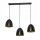 Suspension noir or 3 flammes E27 orientable