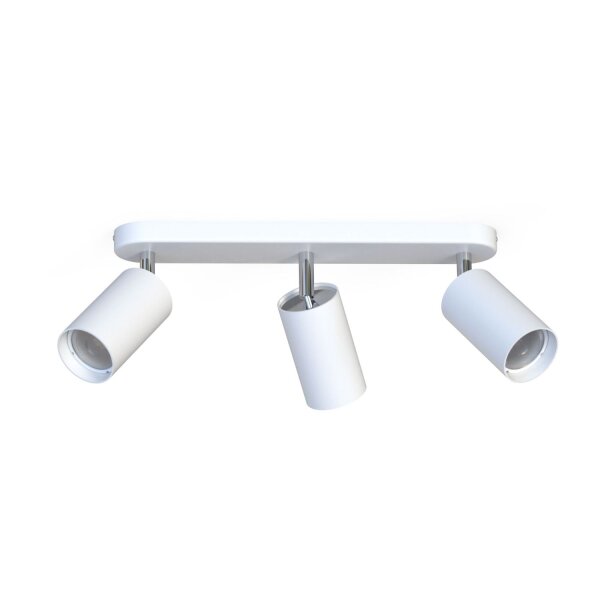 Spot de plafond blanc métal 3 flammes GU10 Moderne