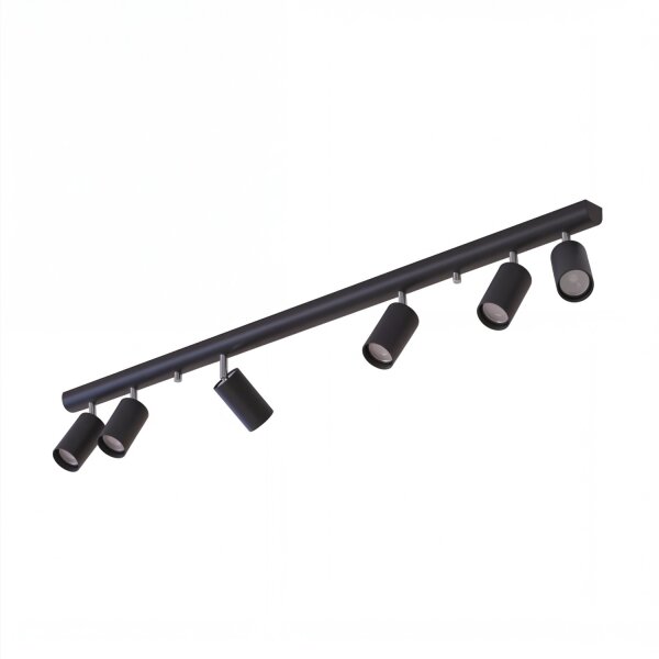 XXL Spot de plafond noir 119 cm de long 6x GU10 métal