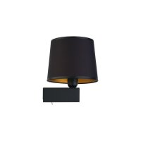 Applique avec interrupteur Abat-jour en tissu noir or...