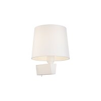 Weiße Wandlampe mit Schalter Stoffschirm E27 Modern