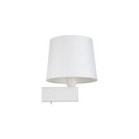 Weiße Wandlampe mit Schalter Stoffschirm E27 Modern