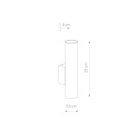 Elegante Wandleuchte Messing H:25cm schmal 2x GU10