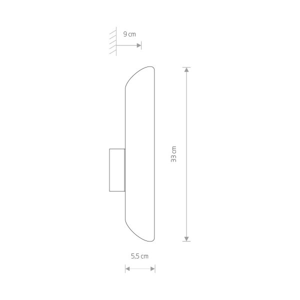 Applique élégante blanche H:33cm étroite 2x GU10
