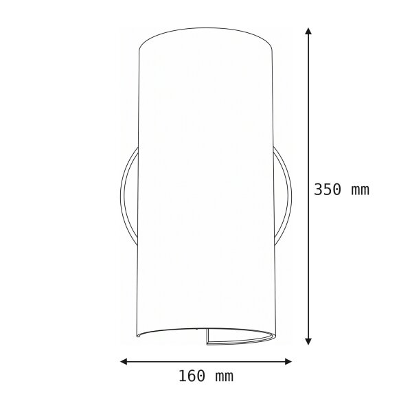 Wohnliche Wandleuchte Weiß H:35cm schmal E27 halbrund