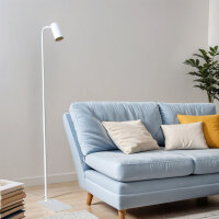 Kleine Stehlampe Weiß 124cm Modern flexibel GU10...