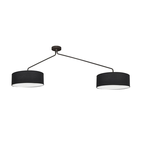 Plafonnier ajustable noir 100-156cm de long 6x E27